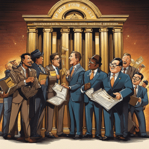 An image featuring a diverse group of individuals holding identification documents, eagerly unlocking a vault filled with mutual fund withdrawal options