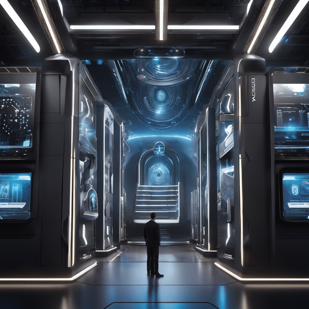 An image showcasing a futuristic digital fortress surrounded by a moat of intricate biometric security scanners, while a vigilant KYC guardian stands at the entrance, armed with cutting-edge facial recognition technology