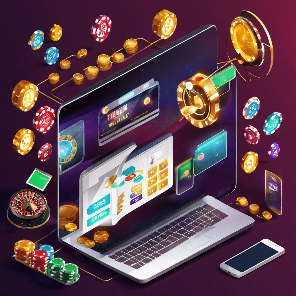 An image showcasing a laptop screen with an online casino interface