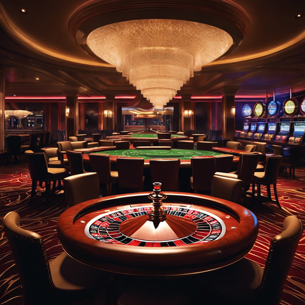 An image showcasing a luxurious, dimly lit casino floor