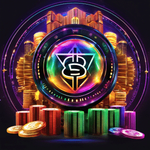 An image showcasing a computer screen displaying a sleek and anonymous crypto casino interface